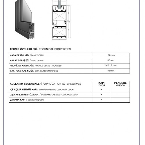 ASAŞ RW60 - Kapı ve Pencere Sistemleri