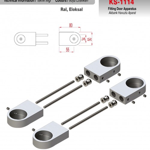 KS-1114 - Alüminyum Çekme Kapı Kolları